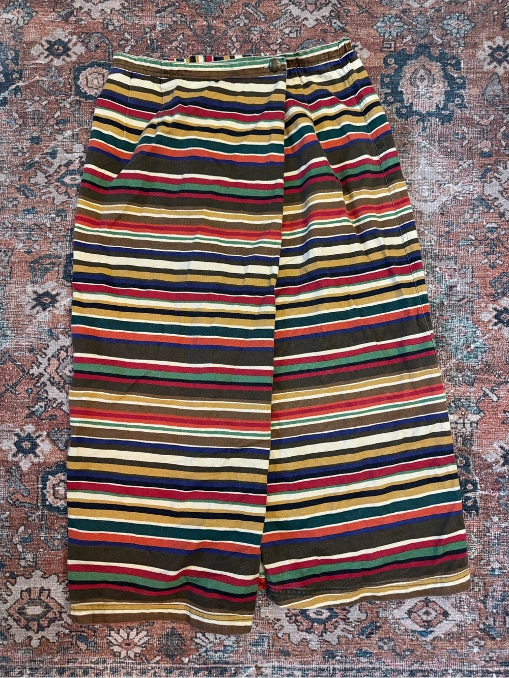 VINTAGE SUSAN BRISTOL WRAP MAXI SKIRT IN AZTEC PRINT MODEST‎ SIZE 12